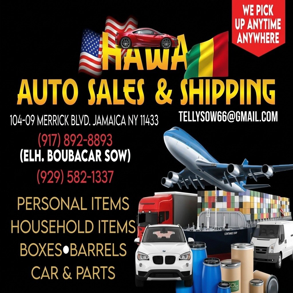 HAWA AUTO SALES & SHIPPING in Partnership with Les Freres-Unis, Inc.